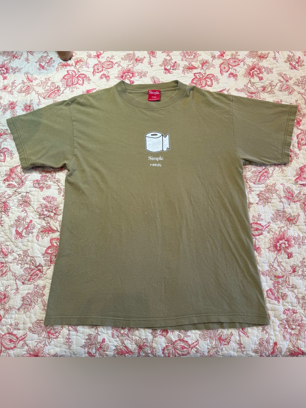 Vintage Simple Earthtone Green Logo Tee - Simple skateboards